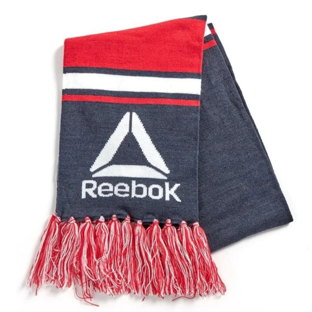 Reebok Red White Blue Navy Logo Rally Scarf
